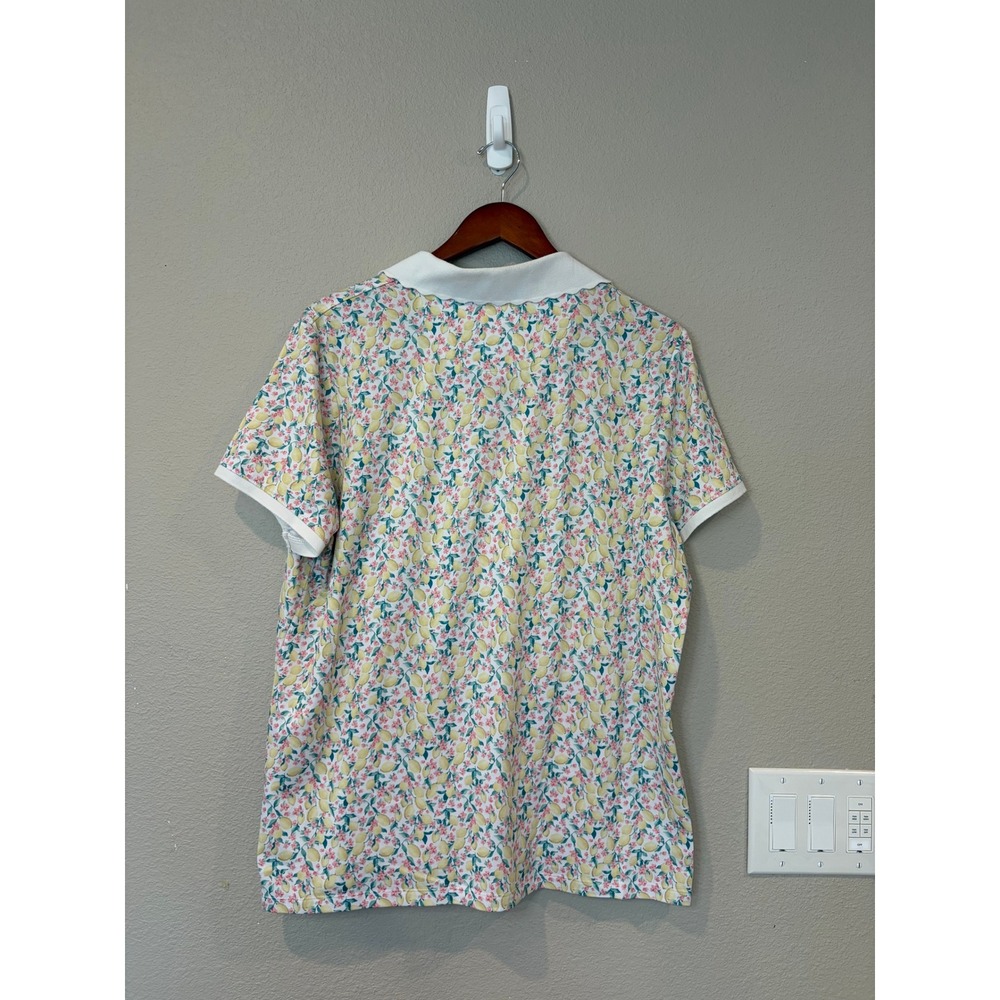Walter Hagen Scalloped Collar Golf Polo Fresco Lemon Floral Top 2XL Clubhouse - Picture 5 of 8